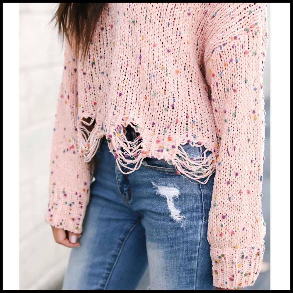 Confetti Cake Distressed Sweater - Picture 4 of 8
